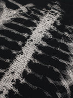 Oversize Skeleton Print Waffle T-Shirt