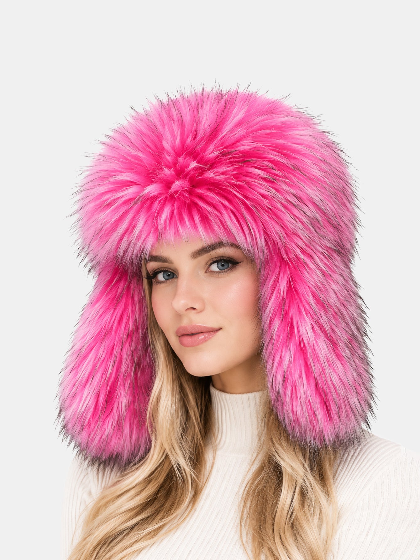 Shaggy Faux Fur Ear Flap Trapper Hat | Festival Rave Fluffy Winter Hat