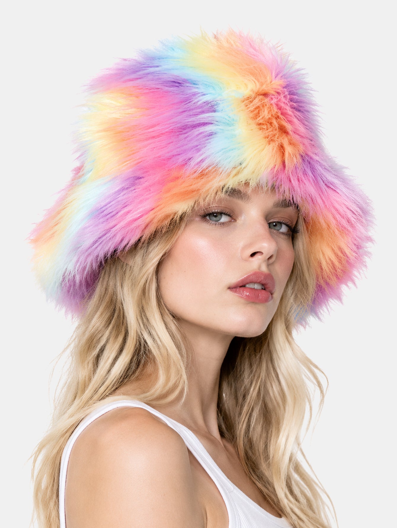 Fluffy Long-Pile Faux Fur Bucket Hat – Perfect For Music Festivals