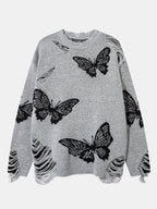 Butterfly Print Knit Sweater
