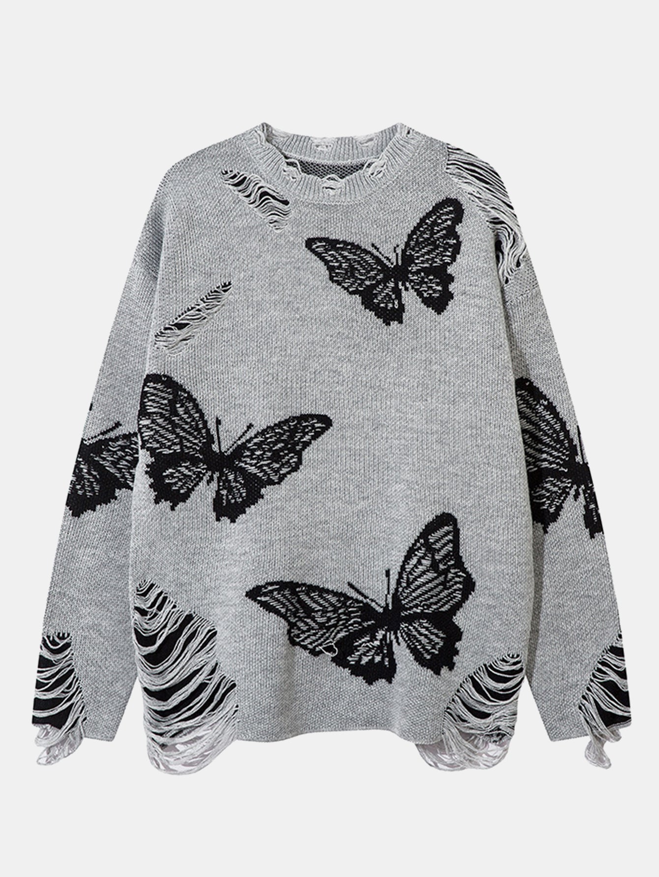 Butterfly Print Knit Sweater