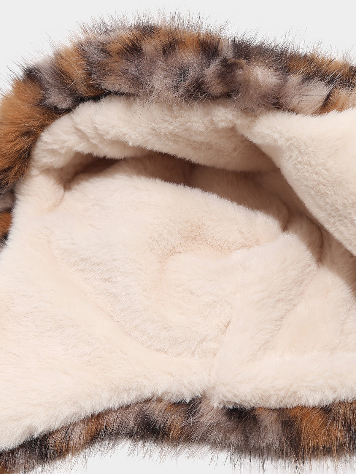 Leopard Print Faux Fur Trapper Hat Thick Plush Earflap Aviator Hat