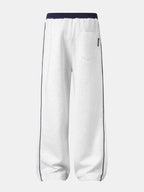 Number Print Wide-Leg Baggy Sweatpants