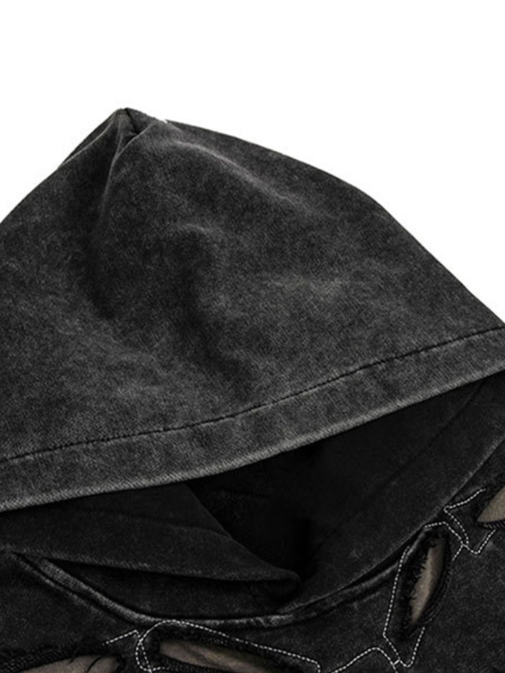 Oversize Skeleton Washed Distressed Hoodie