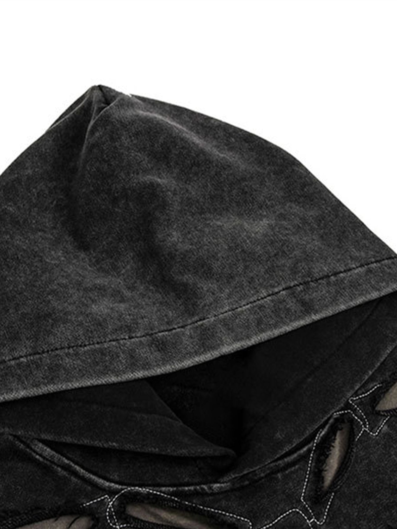 Oversize Skeleton Washed Distressed Hoodie