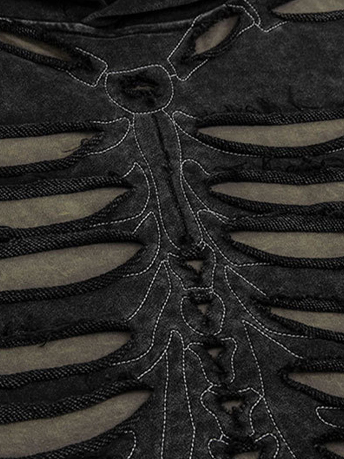 Oversize Skeleton Washed Distressed Hoodie