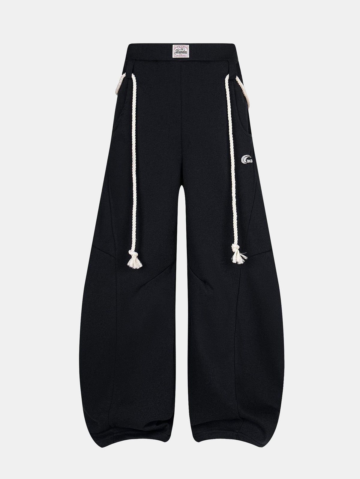 Wide-Leg Baggy Sweatpants With Drawstrings