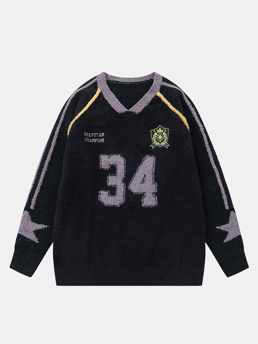 Number Print Terry Knit Sweater