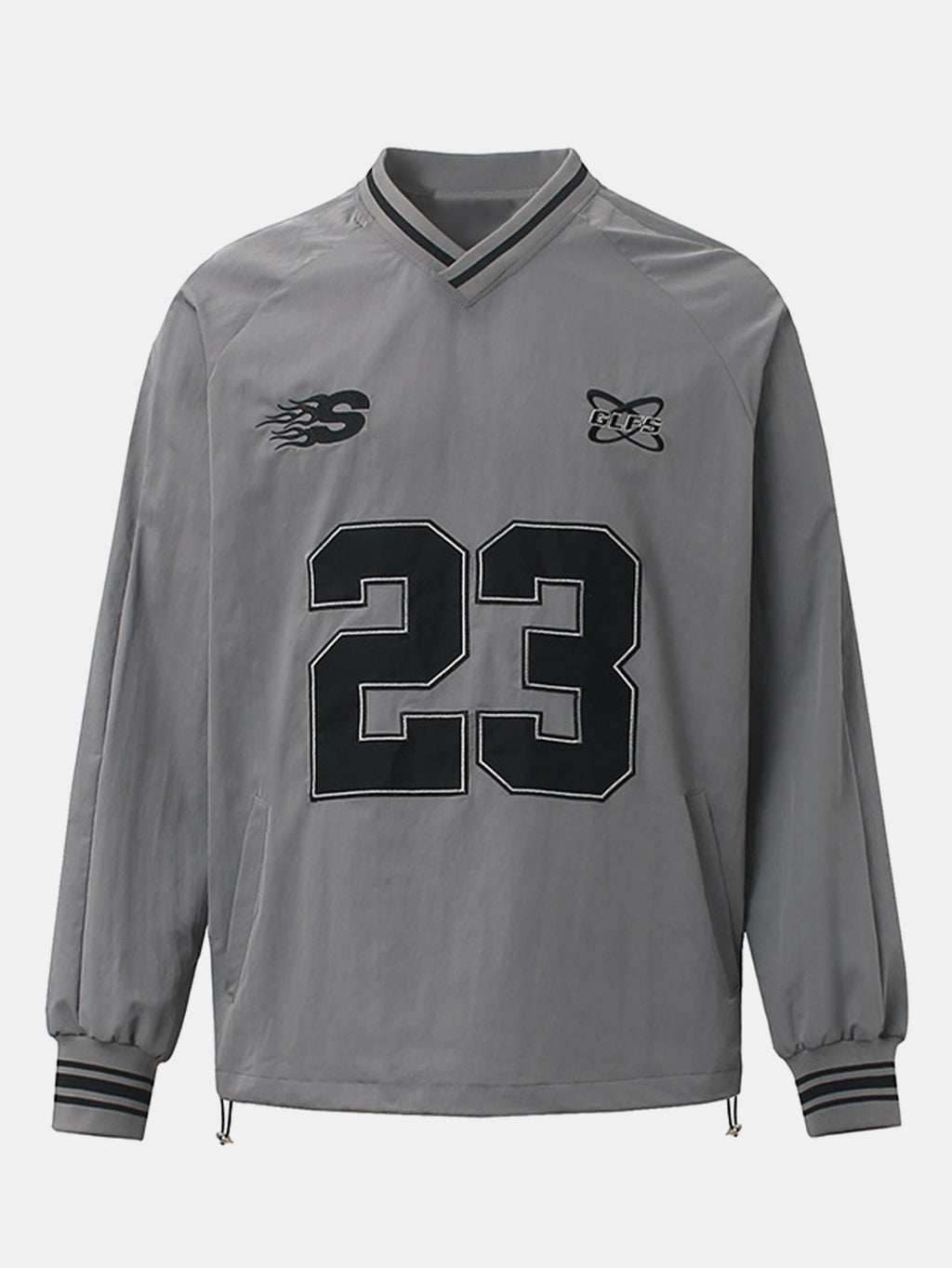 Long Sleeved Number Print V Neck Sweatshirt