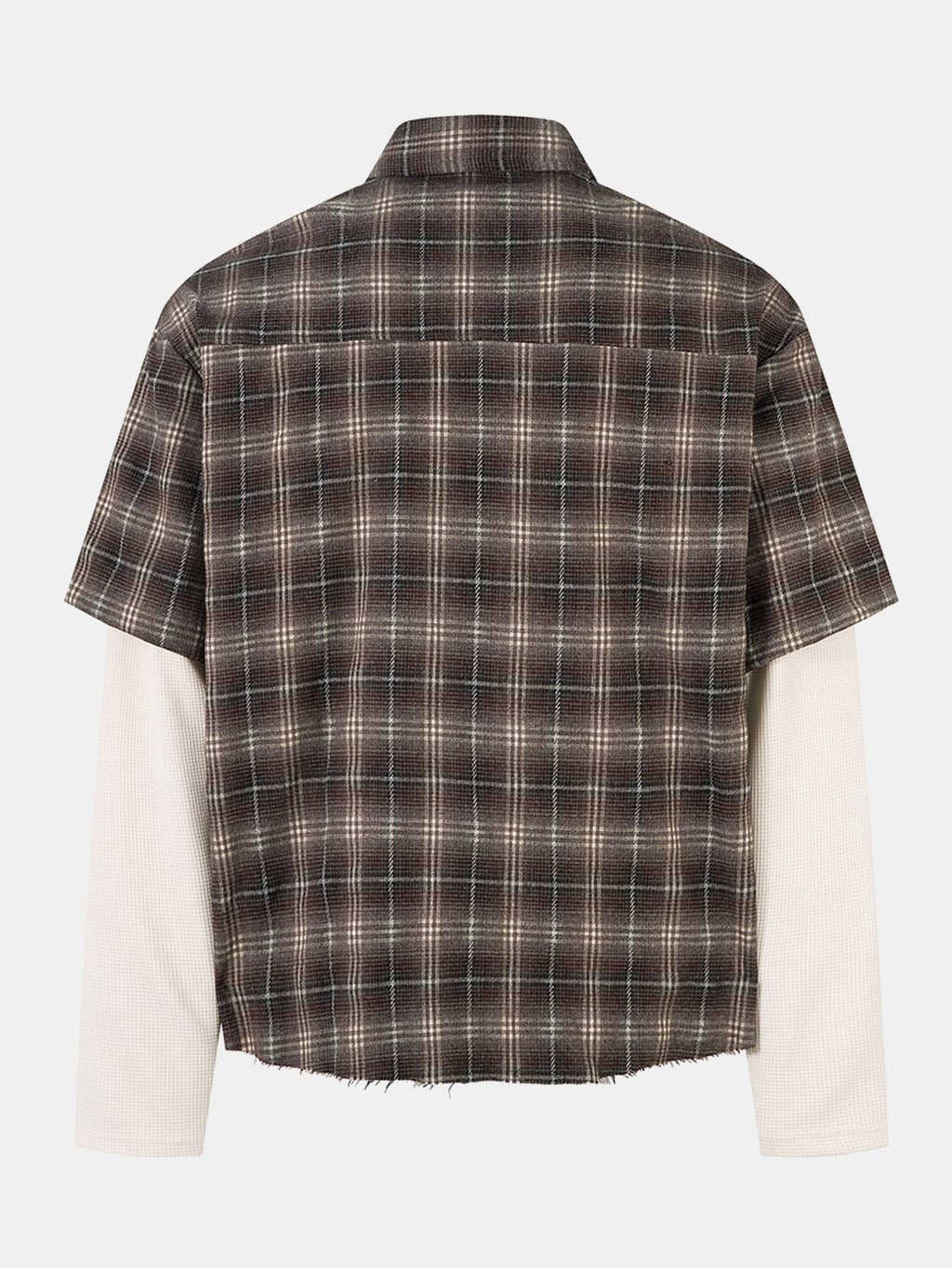 2 In 1 Distressed Plaid Shirt