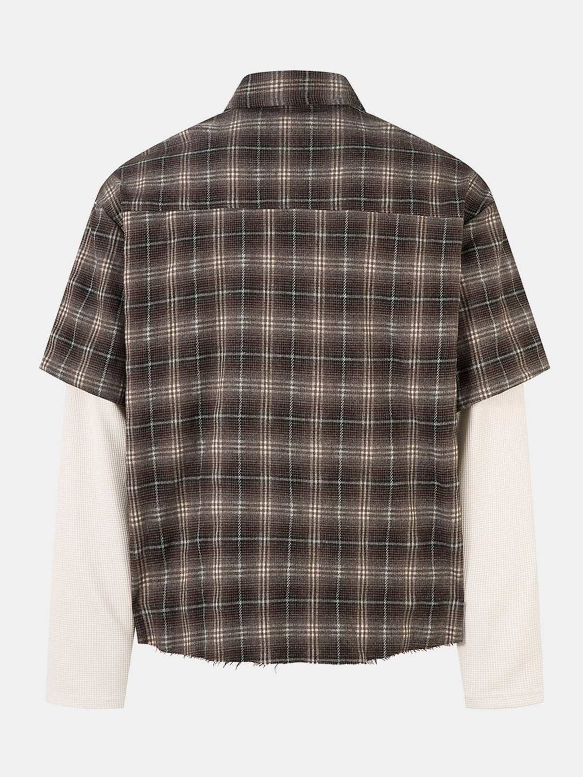 2 In 1 Distressed Plaid Shirt