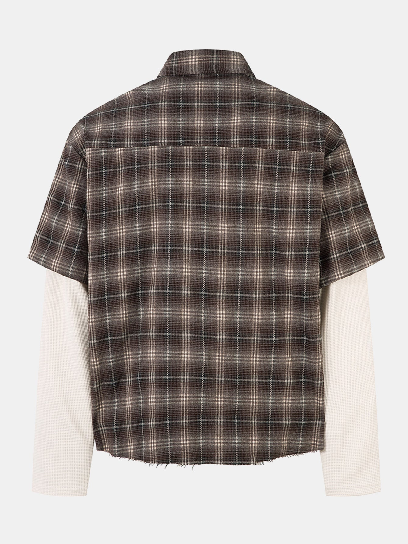 2 In 1 Distressed Plaid Shirt