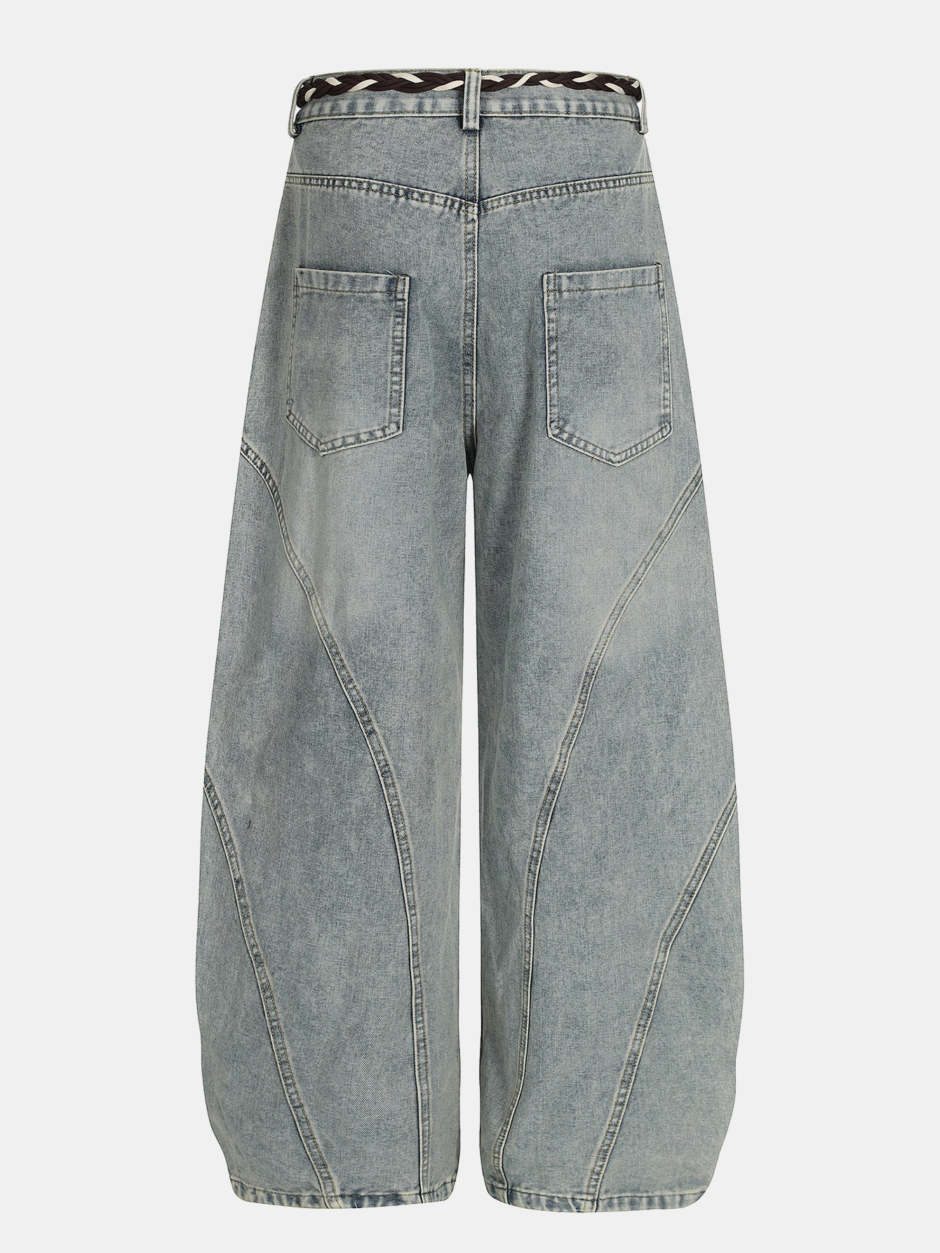 Washed Distressed Denim Baggy Pants