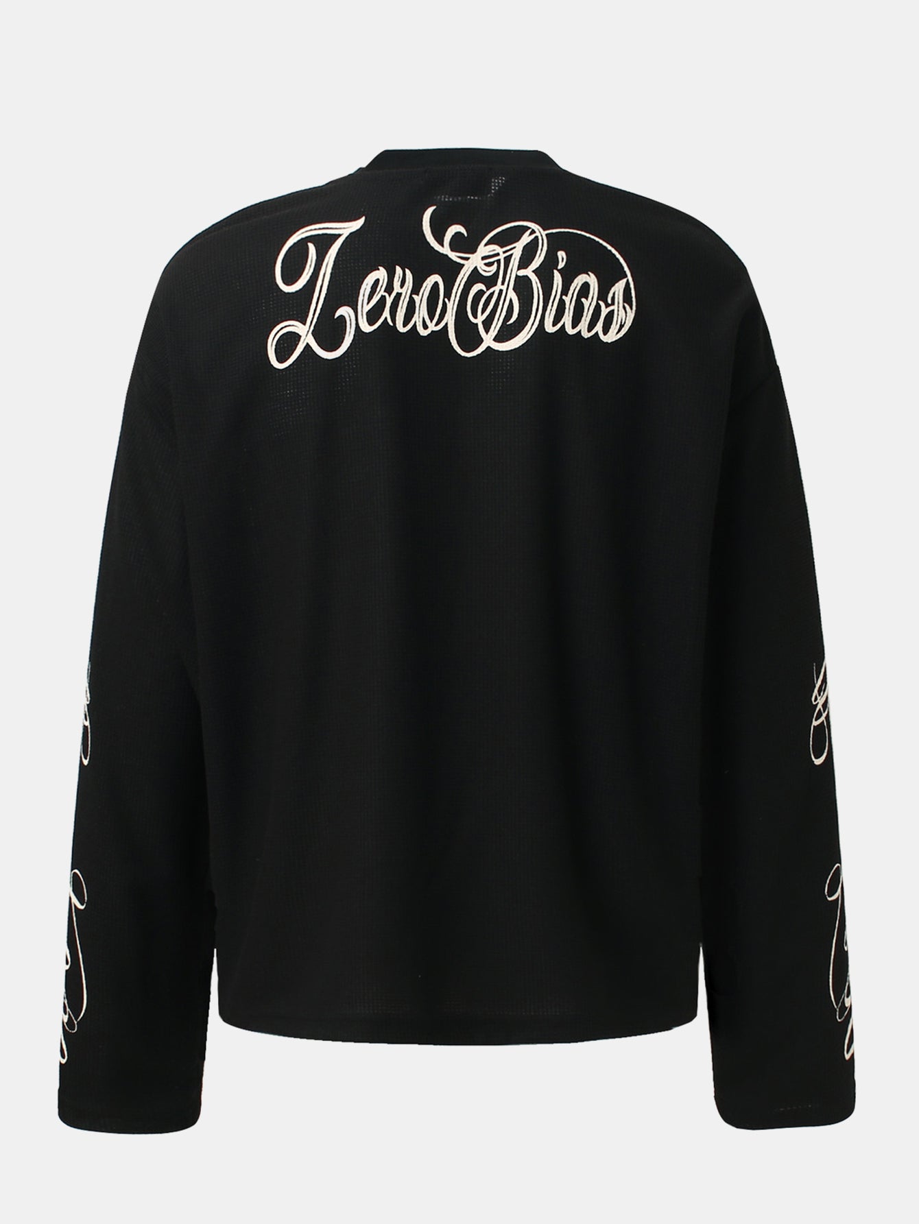 Oversize Slogan Print Waffle T-Shirt