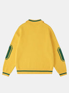 Number Print Polo Neck Sweater