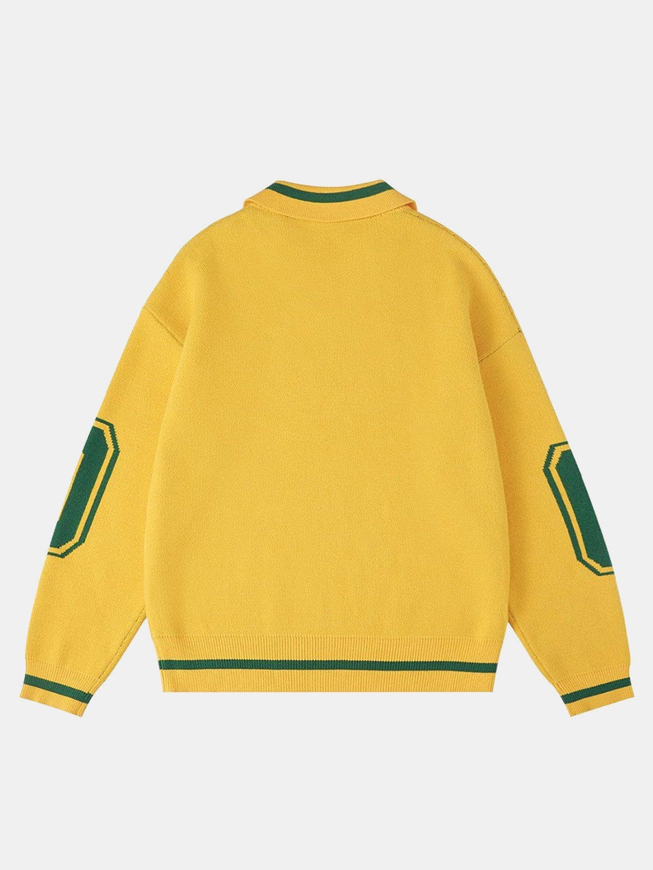 Number Print Polo Neck Sweater