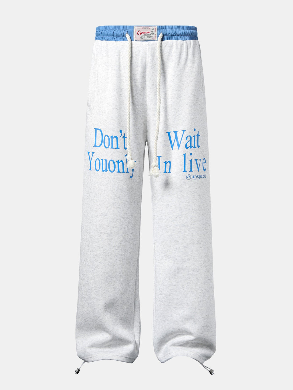 Slogan Print Straight Leg Baggy Sweatpants