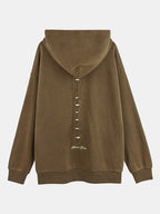 Oversize Skeleton Washed Distressed Hoodie
