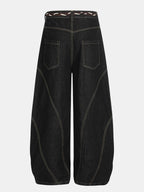Washed Distressed Denim Baggy Pants
