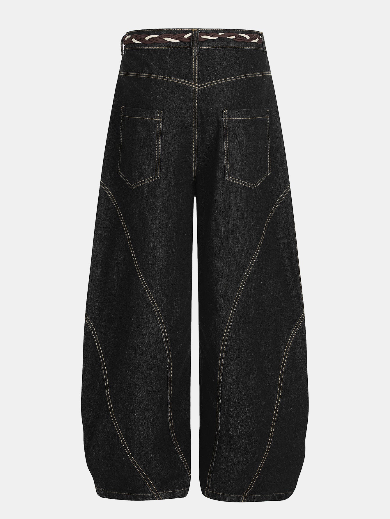 Washed Distressed Denim Baggy Pants