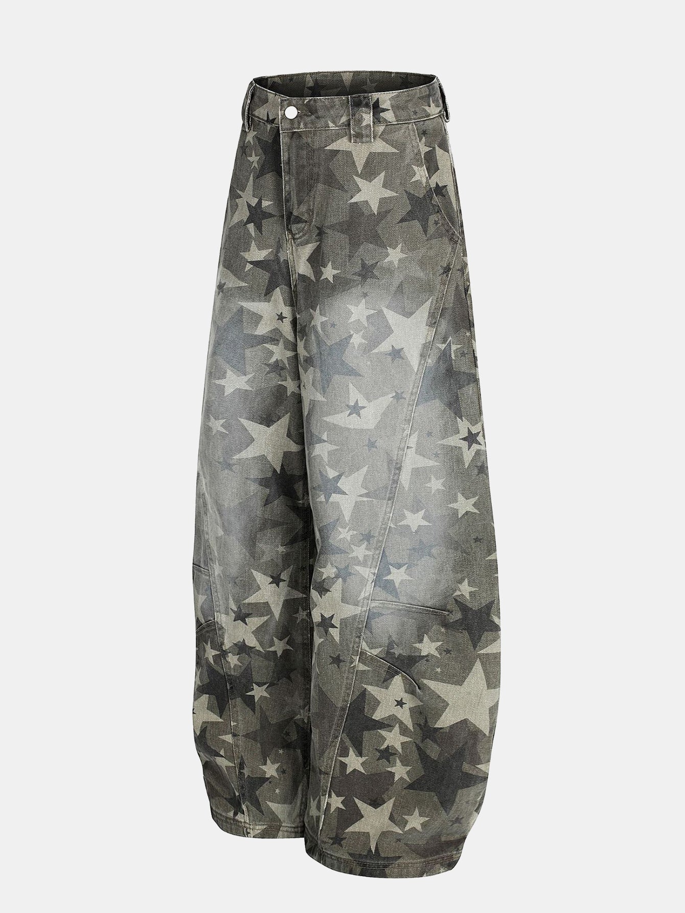 Camouflage Star Print Wide Leg Baggy Pants