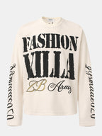 Oversize Slogan Print Waffle T-Shirt
