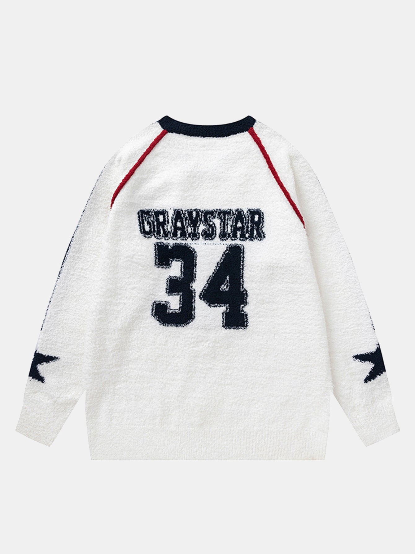 Number Print Terry Knit Sweater