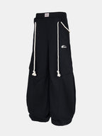 Wide-Leg Baggy Sweatpants With Drawstrings