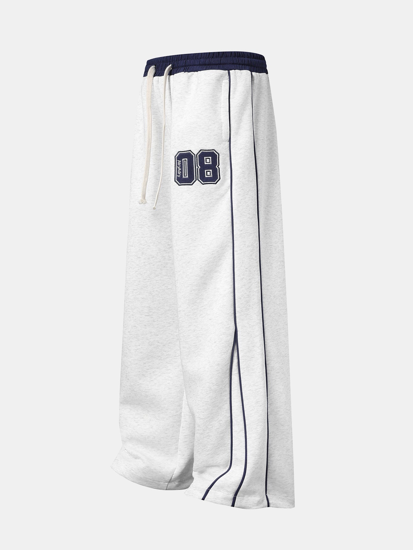 Number Print Wide-Leg Baggy Sweatpants