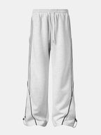 Stripe Wide-Leg Baggy Sweatpants