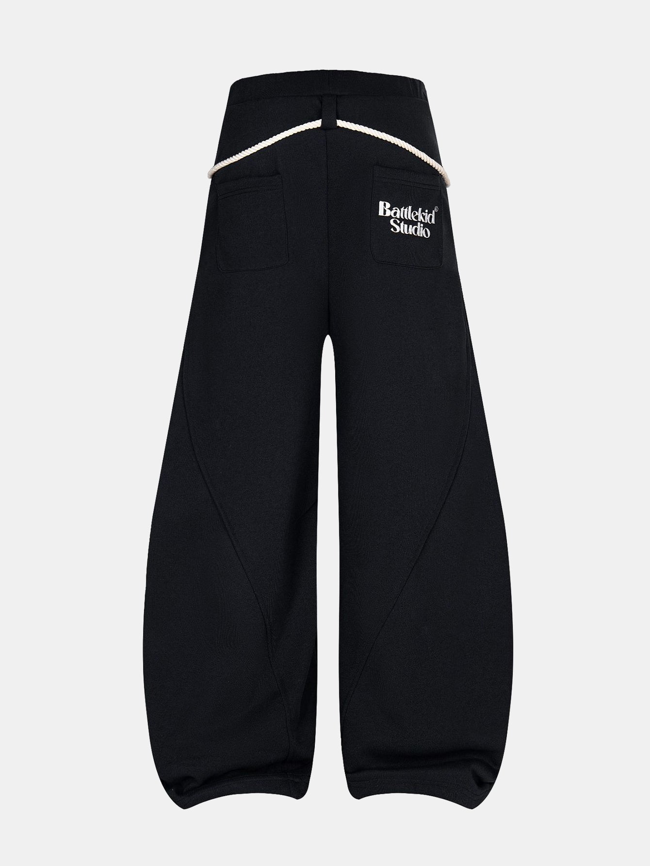 Wide-Leg Baggy Sweatpants With Drawstrings