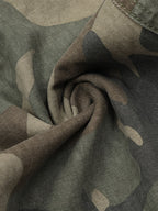 Camouflage Washed Distressed Denim Baggy Pants
