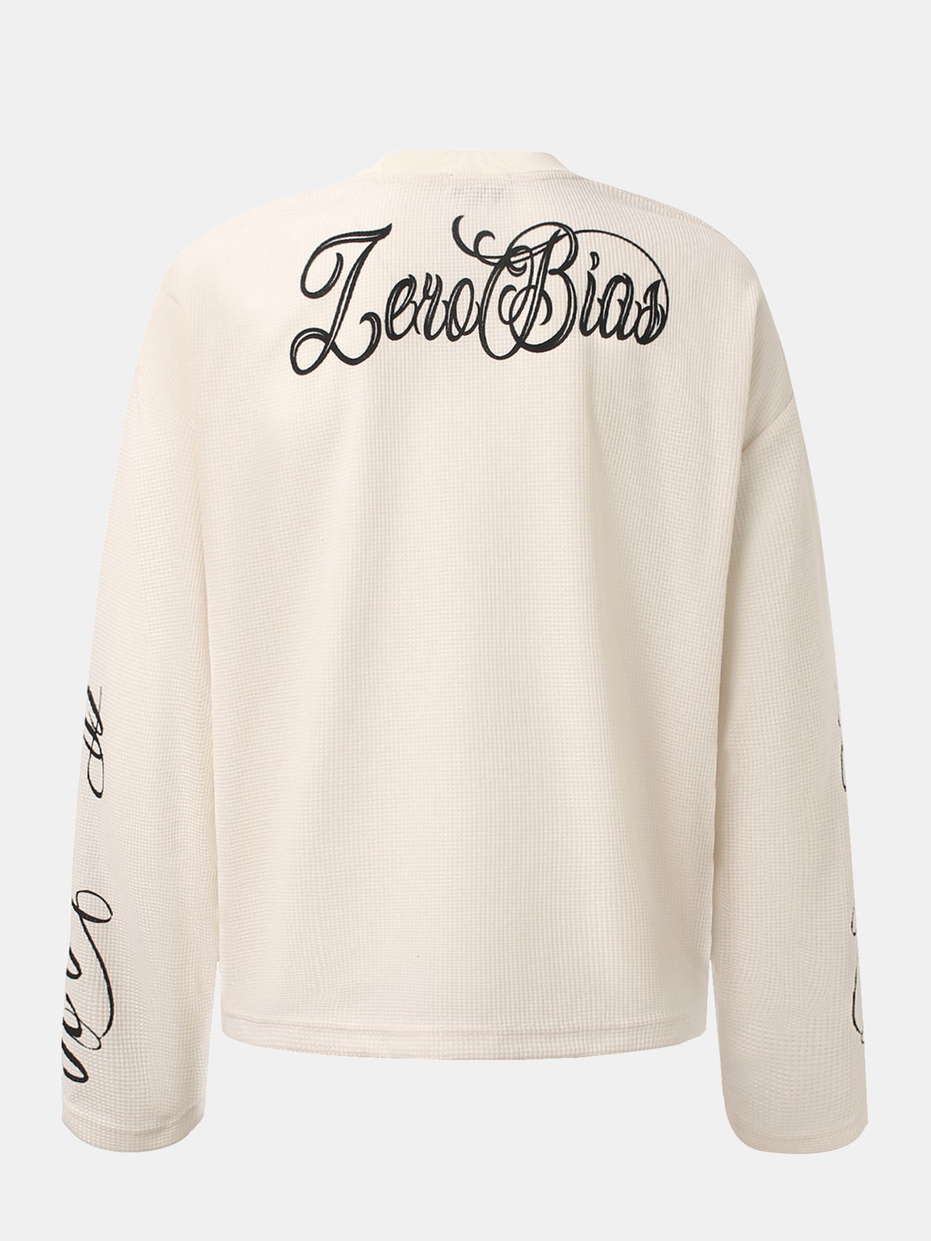 Oversize Slogan Print Waffle T-Shirt