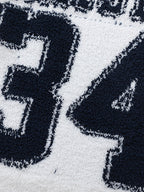 Number Print Terry Knit Sweater