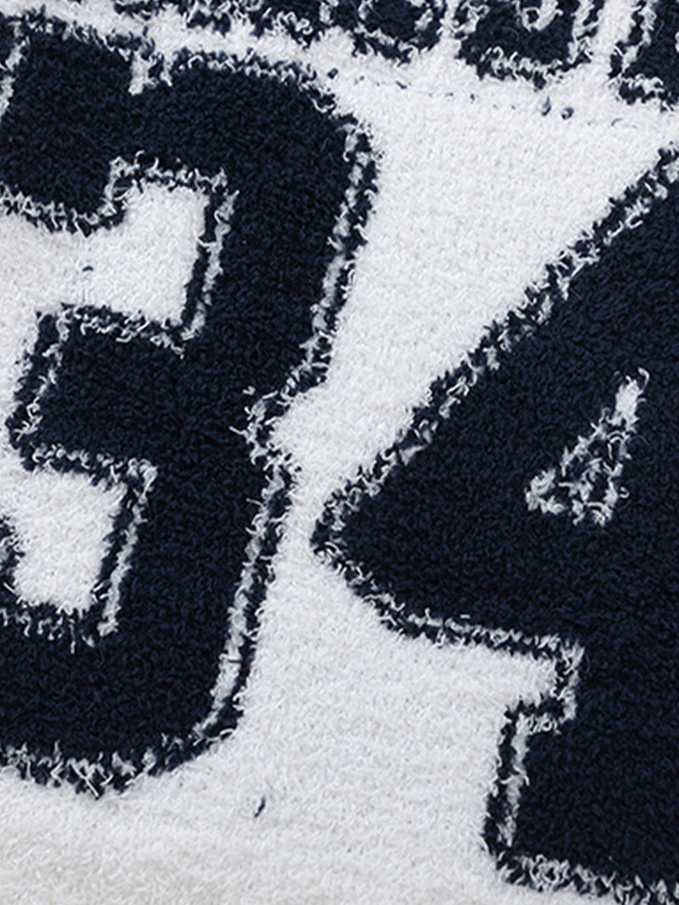 Number Print Terry Knit Sweater