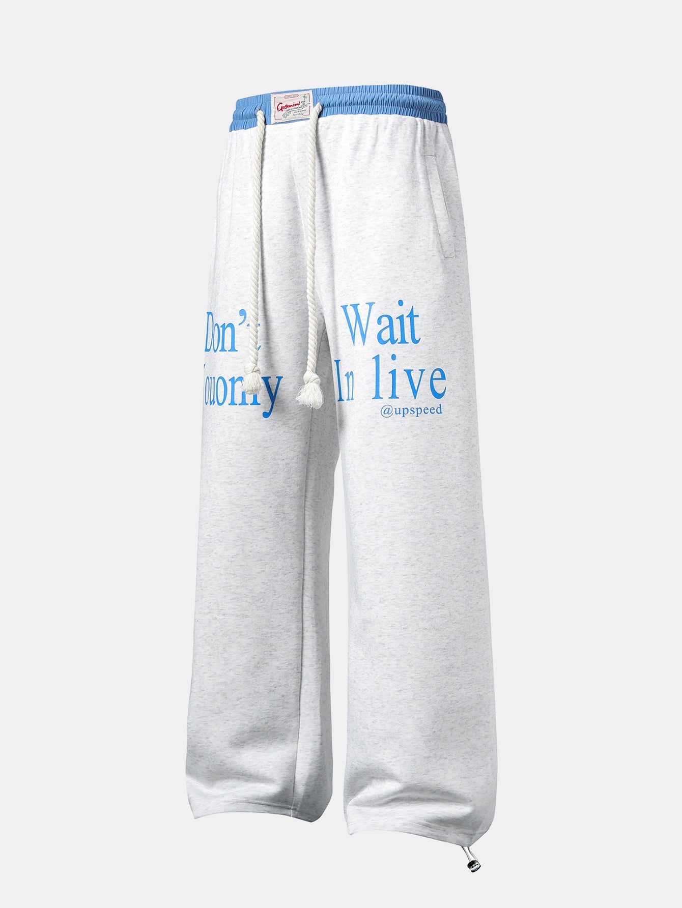 Slogan Print Straight Leg Baggy Sweatpants