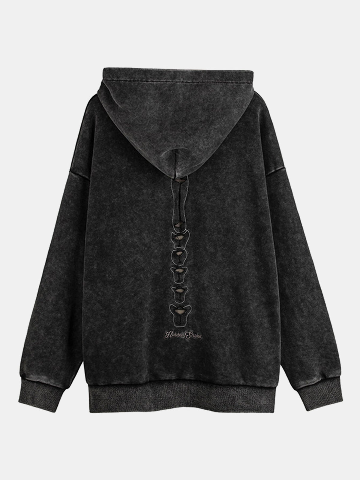 Oversize Skeleton Washed Distressed Hoodie