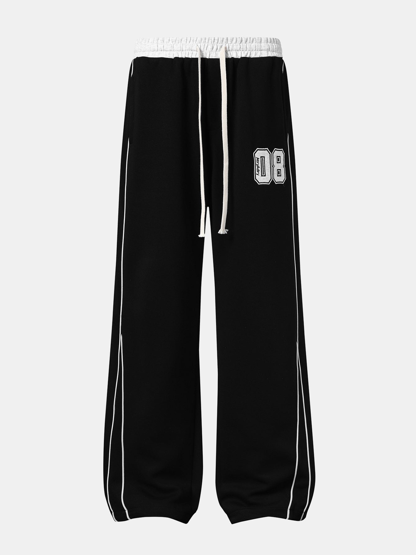 Number Print Wide-Leg Baggy Sweatpants