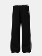 Number Print Wide-Leg Baggy Sweatpants