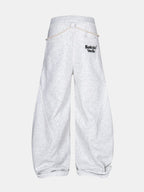 Wide-Leg Baggy Sweatpants With Drawstrings