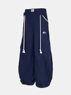 Wide-Leg Baggy Sweatpants With Drawstrings