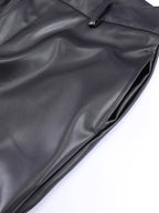 Ruched PU Leather Pants