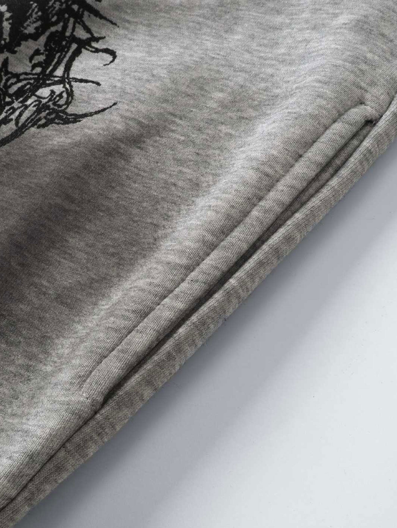 Boxy Faux Fur Collar Comic Character Print Zipper Hoodie