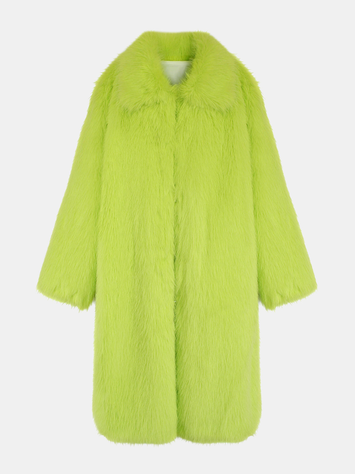 Y2K Shaggy Faux Fur Long Coat Fluffy Lapel Midi Overcoat For Rave & Winter Streetwear