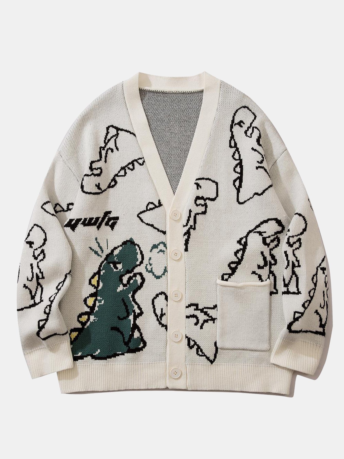 Dinosaur Print Button Up Cardigan