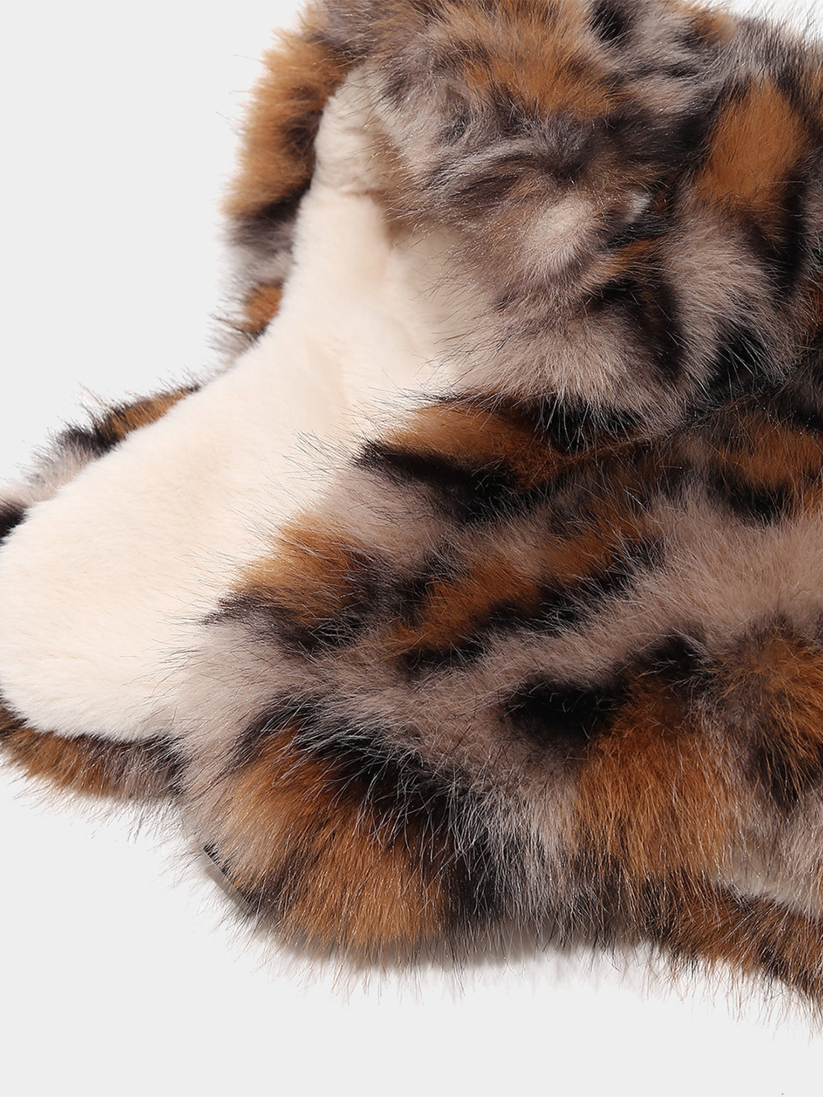 Leopard Print Faux Fur Trapper Hat Thick Plush Earflap Aviator Hat