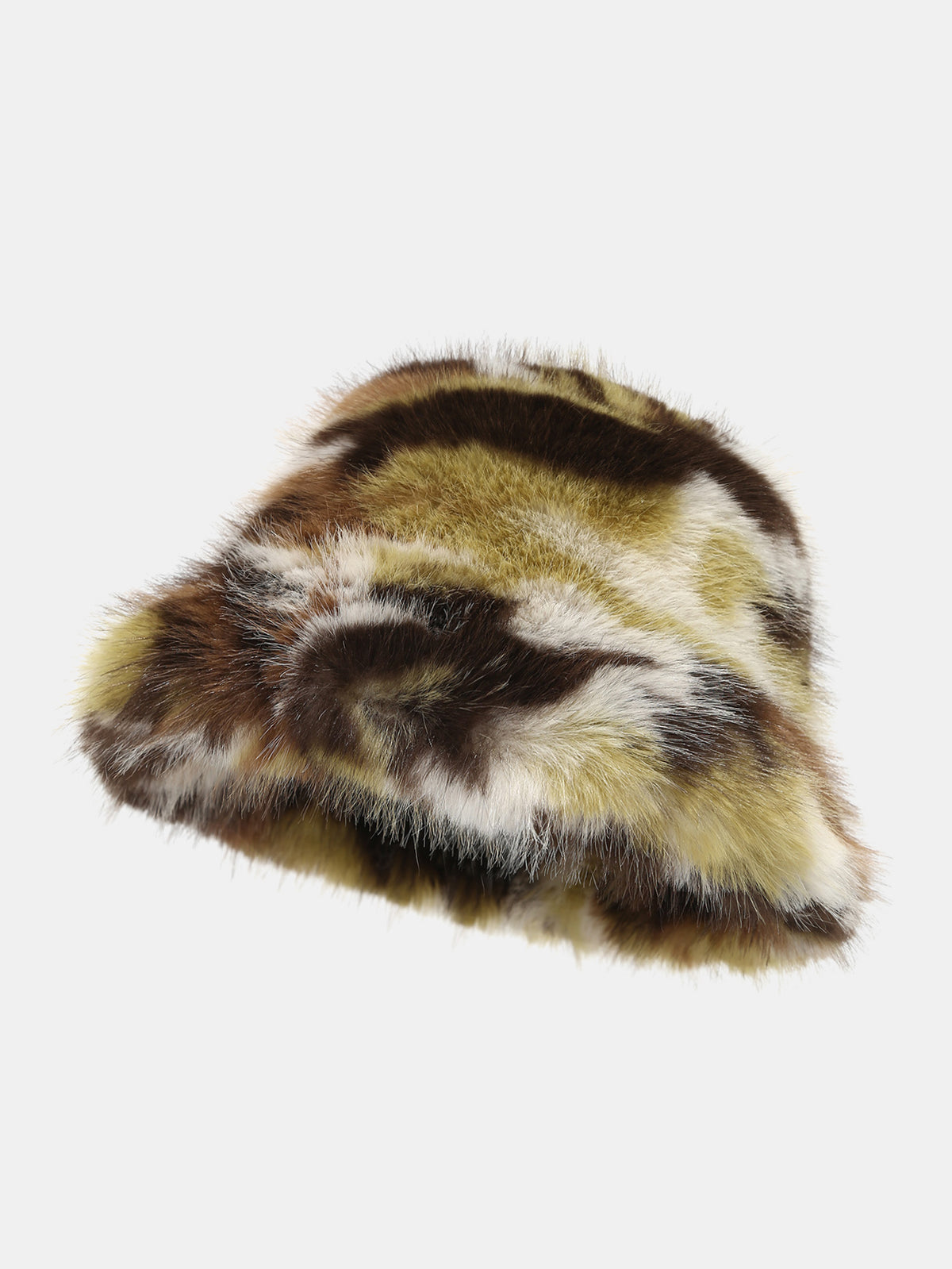 Thick Plush Tie Dye Fluffy Faux Fur Bucket Hat