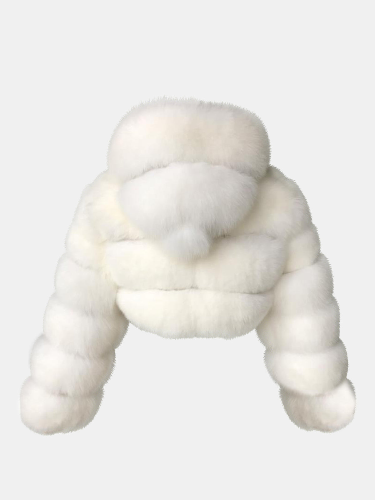 Faux Fox Fur Cropped Hooded Plush Jacket