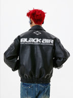 Black Air Techwear Leather Jacket