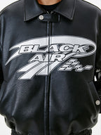 Black Air Techwear Leather Jacket